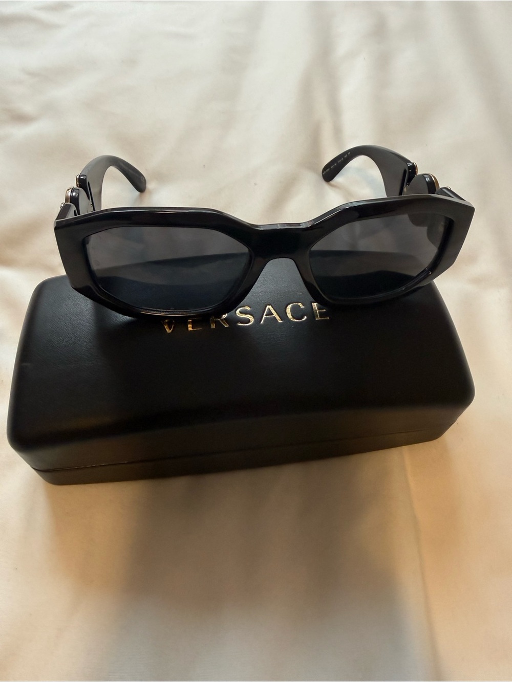 Versace Women’s Black Angular Frame Sunglasses
